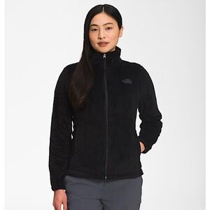 The North Face Jacket Womens M Black Fuzzy Osito Fleece Sweater Logo Coat Adult